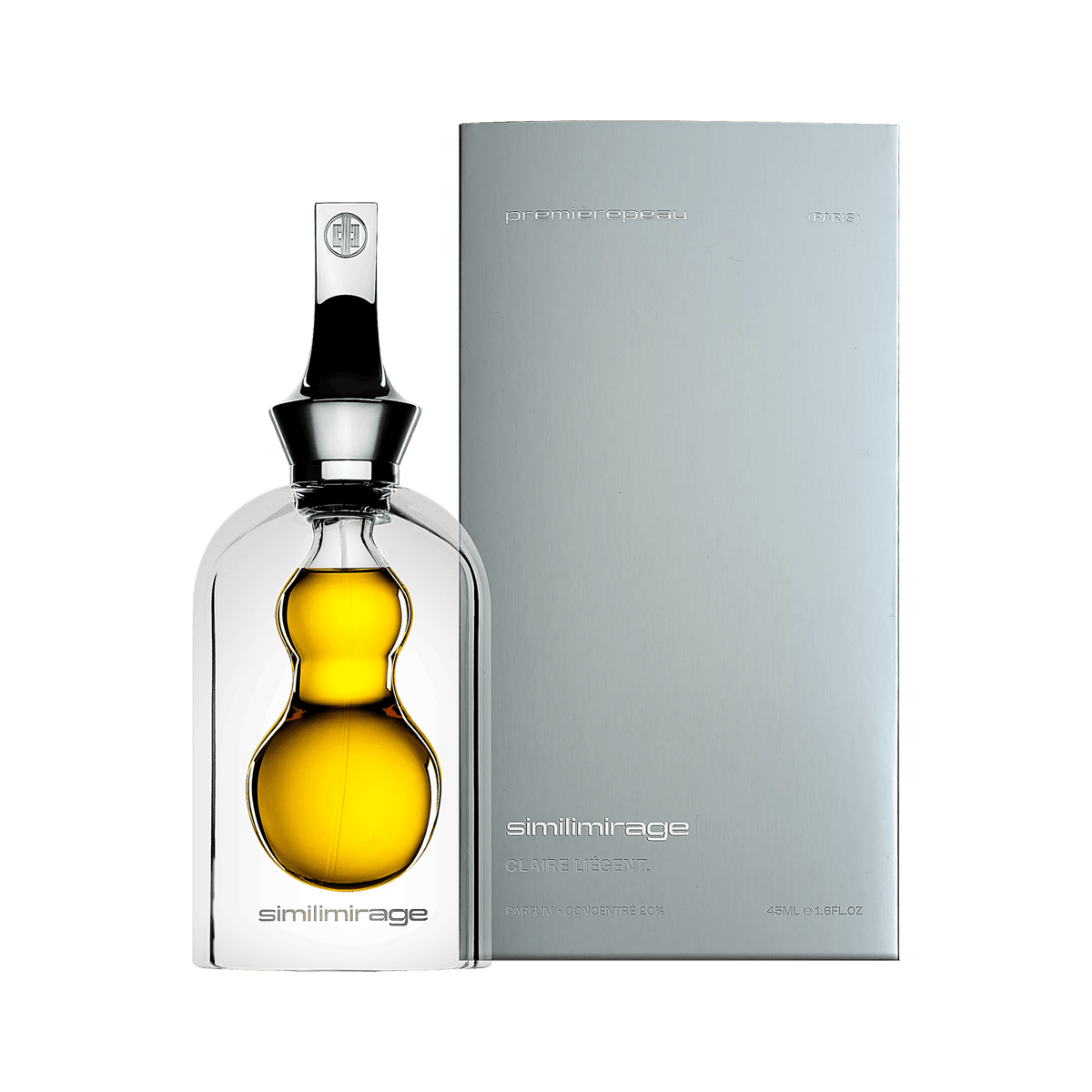 Simili Mirage leather and immortelle extrait de parfum, 45ml flacon, recycled zamak magnetic cap
